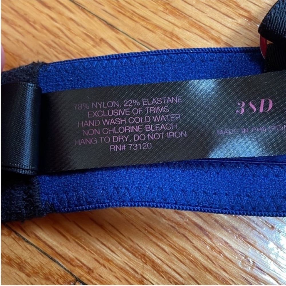 Frederick's Of Hollywood Eliana Full Figure Blue Satin Lined Bra 38D (Brand New) - Picture 5 of 8